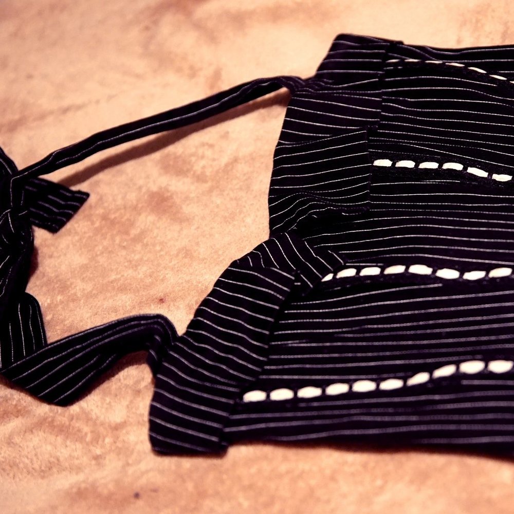 Pinstripe corset halter top